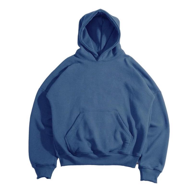 Sweater Hoodie Boxy Heavyweight  | Boxy| Basic 300gsm Biru