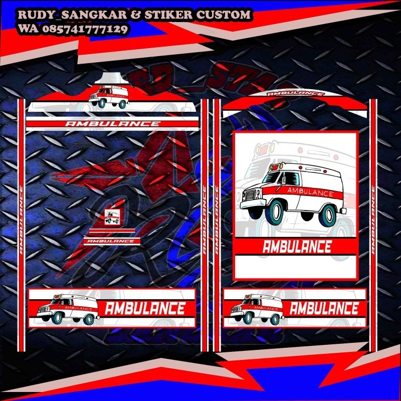 STIKER DECAL SANGKAR BURUNG MOTIF AMBULANCE