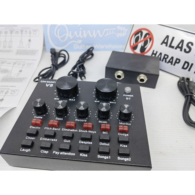 Soundcard Audio Interface v8 rekaman live streaming original lengkap converter