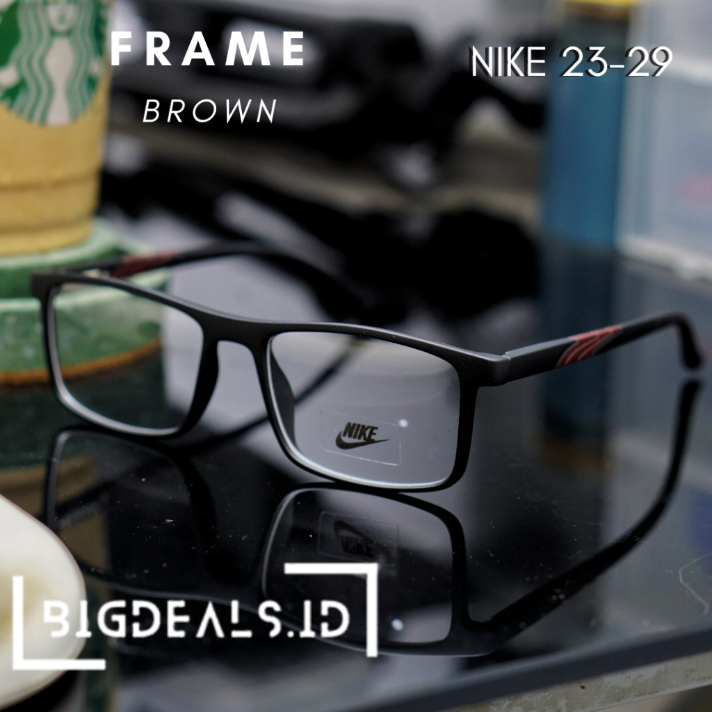 Tangkai Ada Per Kotak Unisex Lentur Nike 23-29 Pria Frame Kacamata Square Free Box
