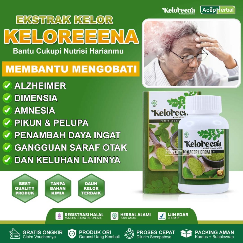 Obat Alzheimer Dimensia Amnesia Pikun Dan Pelupa Penambah Daya Ingat Gangguan Saraf Otak Keloreena E