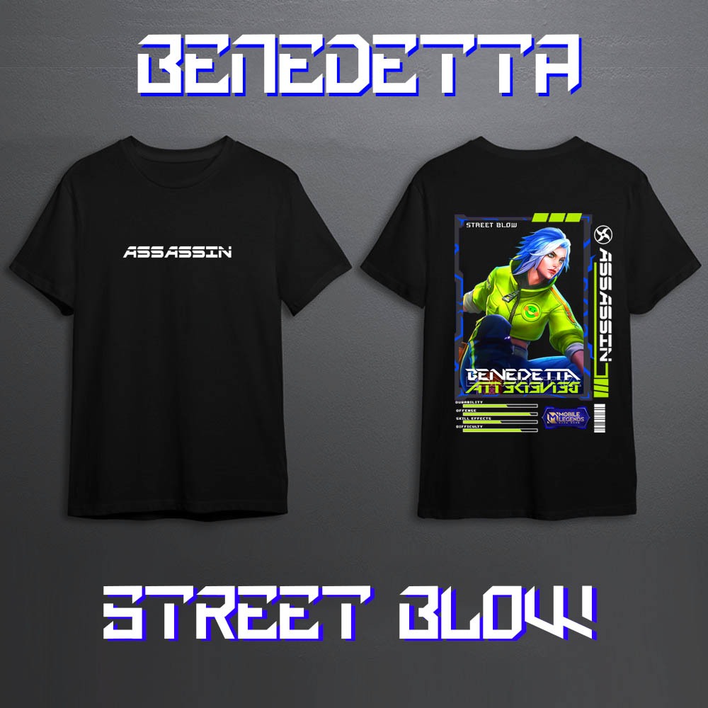 Kaos Pria Mobile Legend Hero Benedetta Assassin Fighter Skin Keren//Kaos Mobile Legend//Kaos ML//Kao