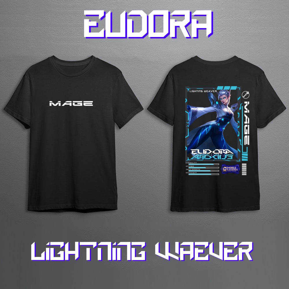 Kaos Pria Mobile Legend Hero Eudora Mage Skin Keren//Kaos Mobile Legend//Kaos ML//Kaos Skin Eudora M