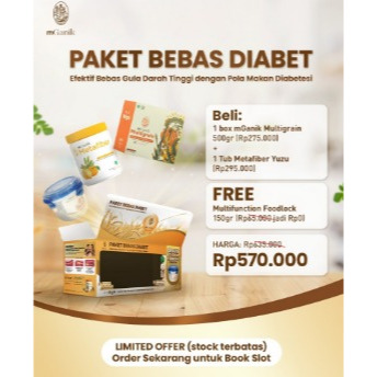 

mGanik Metafiber + Multigrain Bonus Foodlock- Paket Bebas Diabetes