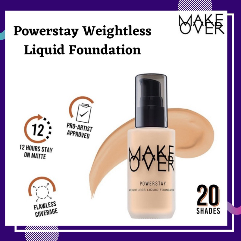 [TERLARIS]RIJECT ORI MAKE OVER Powerstay Weightless Liquid Foundation -Matte Foundation
