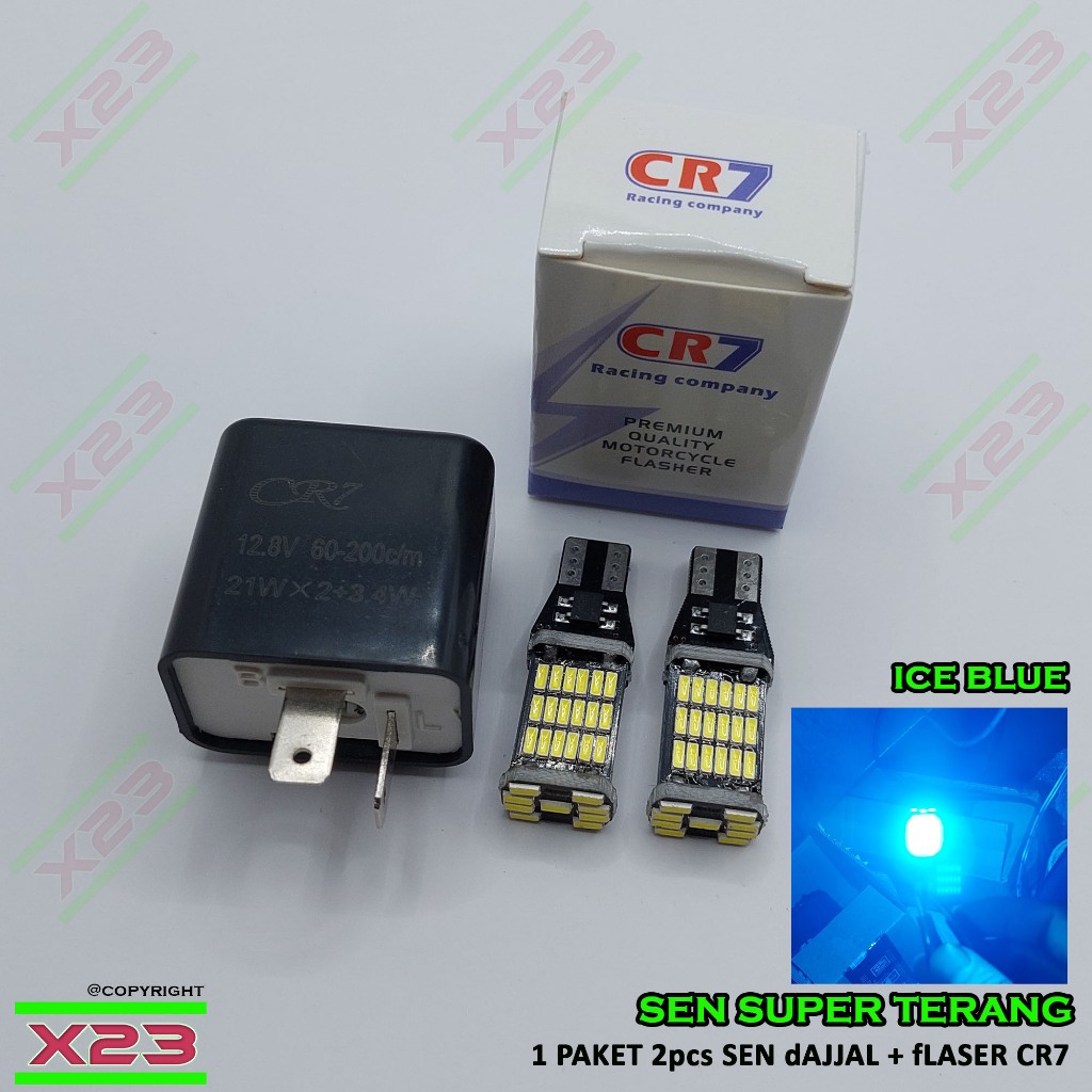 lampu sen dajjal/sein dajjal 45 mata + flaser Cr7 1 paket lampu sein/sen super terang