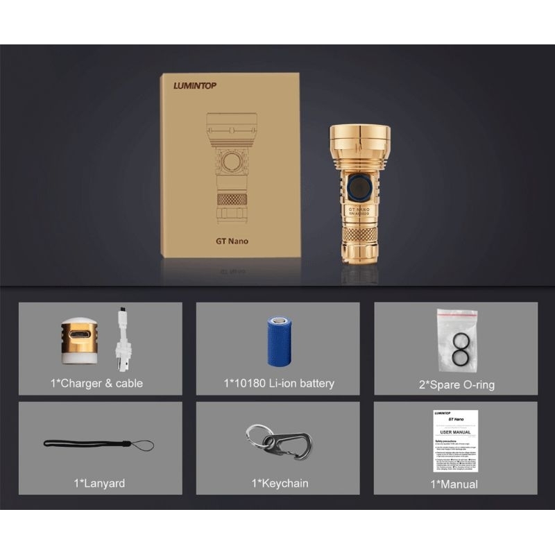 senter lumintop gt nano brass (kuningan)