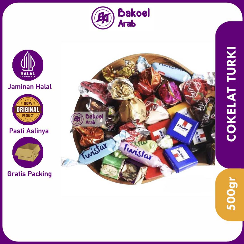 

Cokelat Arab Premium 500gr Mix Rasa Enak Pasti Lumer Bergizi Coklat Truffle Arpi Doriva Deluxe Turki