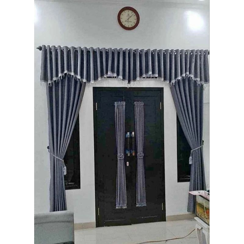 Gorden satu set poni Gorden Poni Atas Pintu Tengah Ruang Tamu Hordeng rumah minimalis terbaru Tirai 