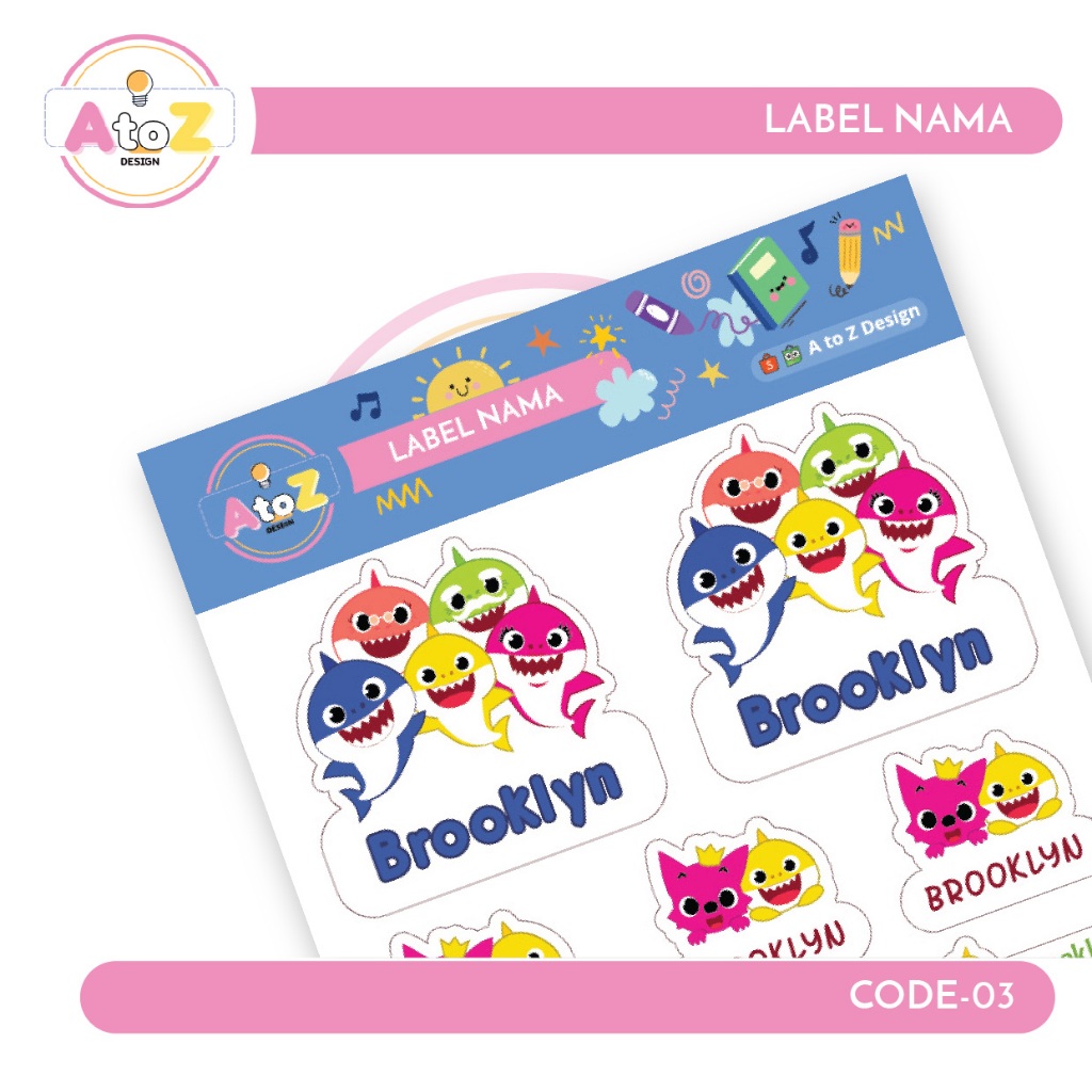 

Sticker / Label Nama Anak Murah Tema Baby Shark