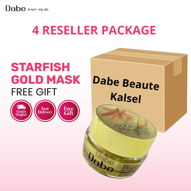 Dabe  Beuate 4 Starfish Gold Mask - Merejuve Kerutan  Kulit Wajah Putih - Memperbaiki Akibat Sinar M