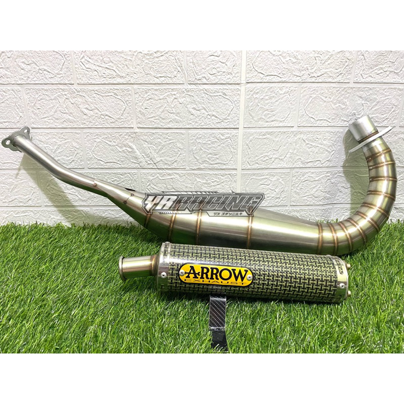 Knalpot Satria Hiu Satria Lumba Satria 2tak ARROW Carbon kevlar Asli