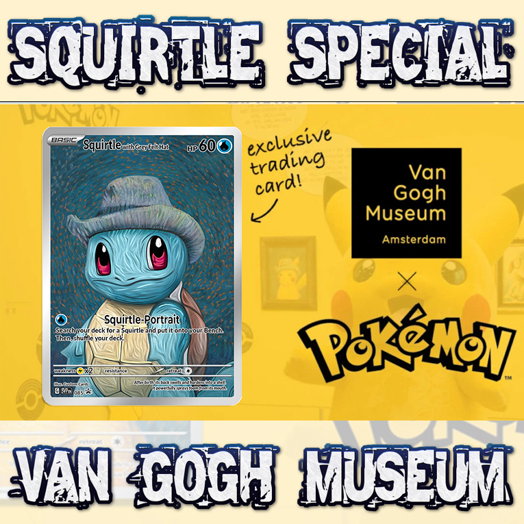 KARTU POKEMON TCG HOLOGRAM SPECIAL SQUIRTLE VAN GOGH MUSEUM