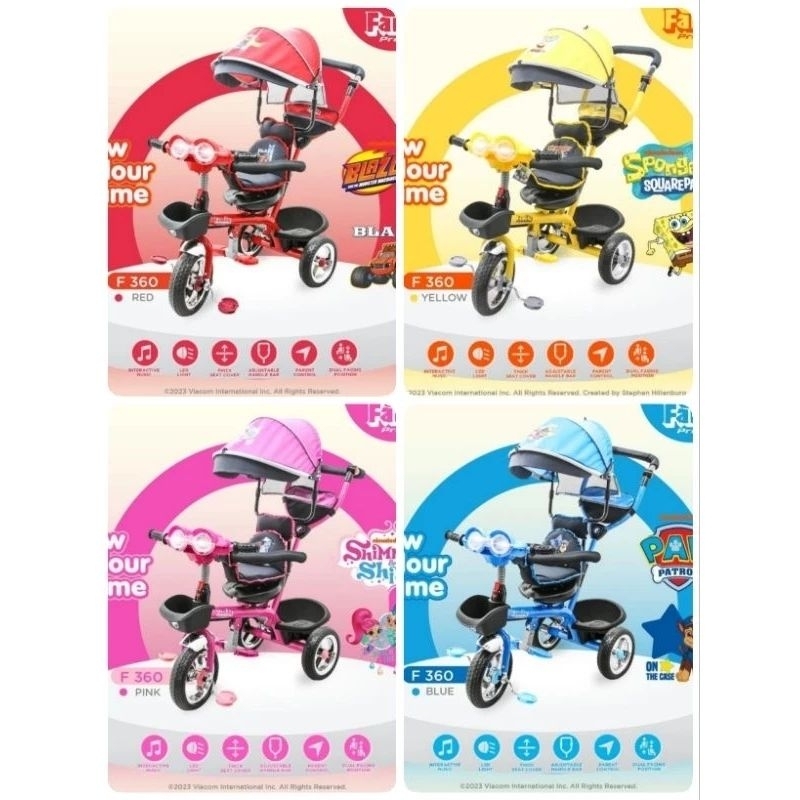 NEW Sepeda roda tiga stroller Balita Family F 362F 360J  F 860J prego Paolo kanopi music