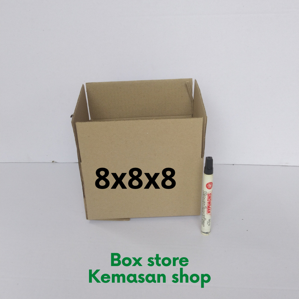 

Kardus karton box polos ukuran 8x8x8 cm