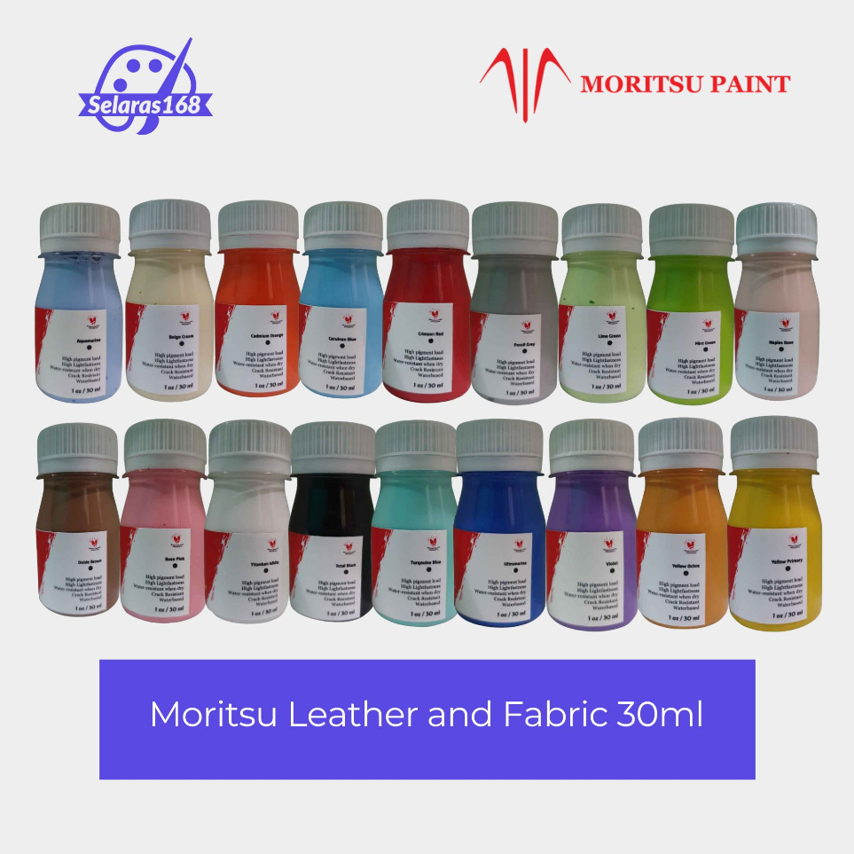 

☊↕⁑ Moritsu Leather and Fabric Paint Premium - Moritsu Cat Sepatu 30ml