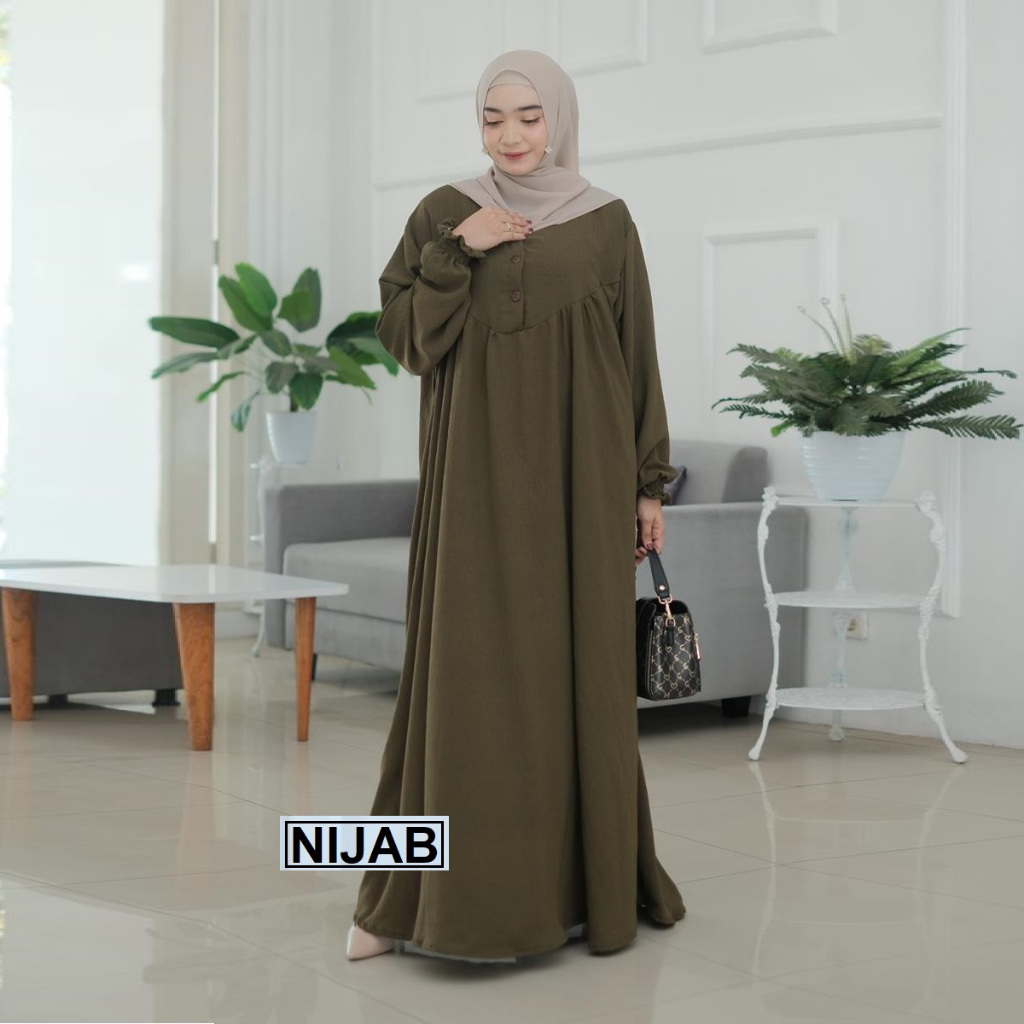 BJU GAMIS LD 140 INDAH MENAWAN POLOS JUMBO ASLI - BAJU BUSUI - CANTIK JUMBO SYARI