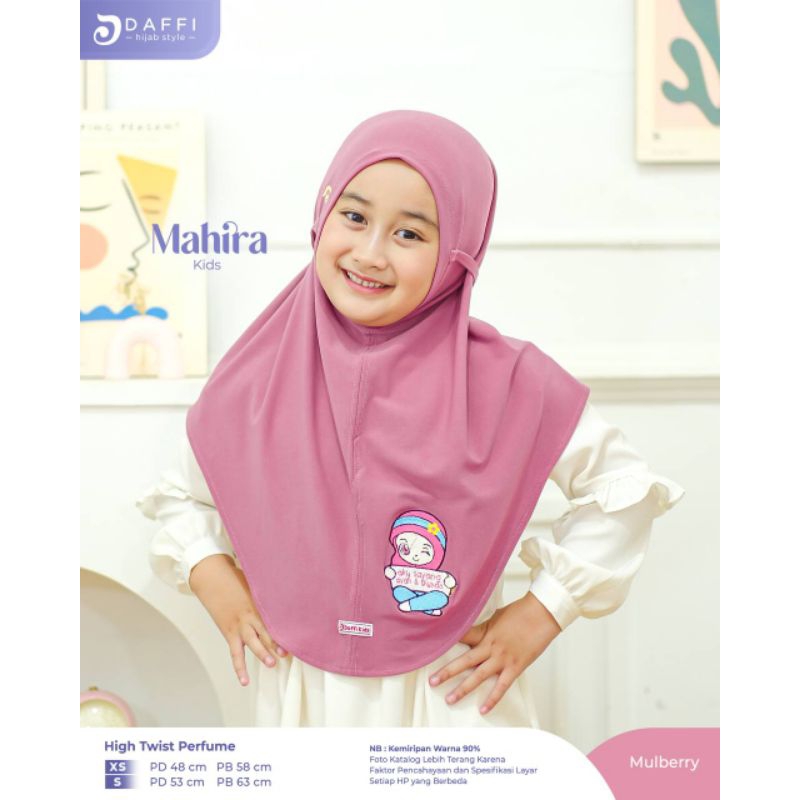MAHIRA KIDS Daffi Hijab Anak Jersey Bordir Muslimah Lucu Jilbab Instan Bertali Tali Best Seller