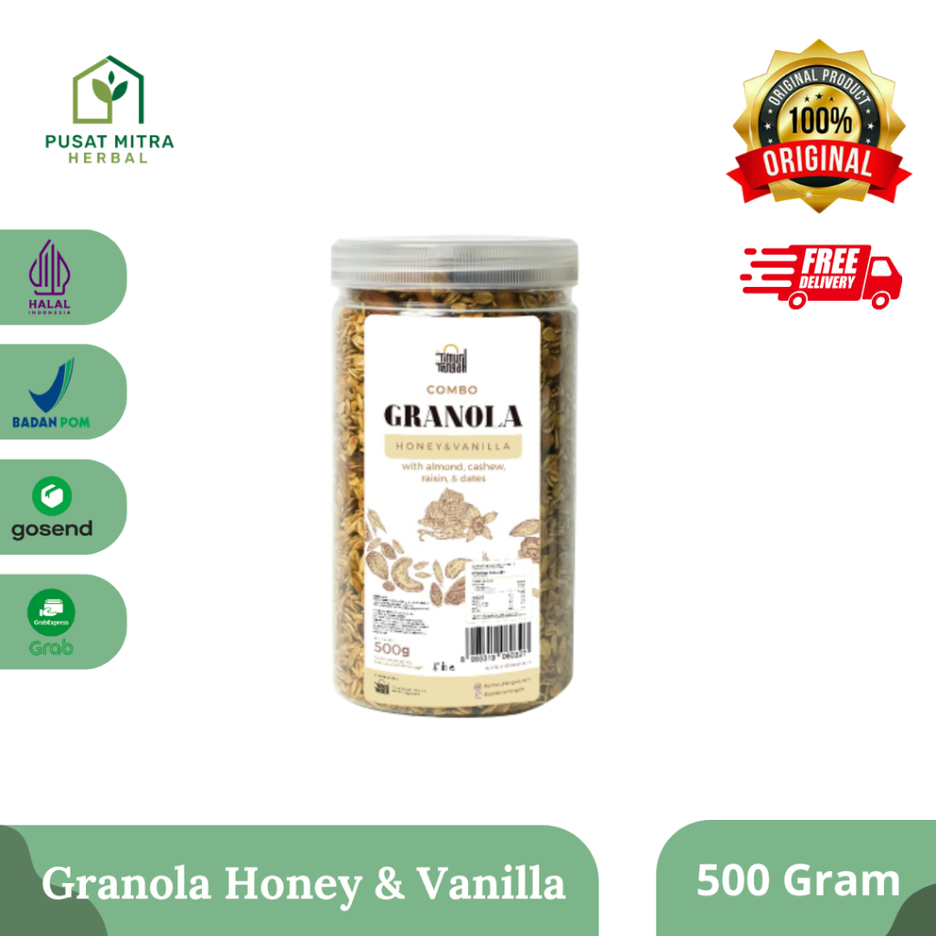 

Granola Honey Vanilla 500 gram | Sarapan Sehat | Makanan diet