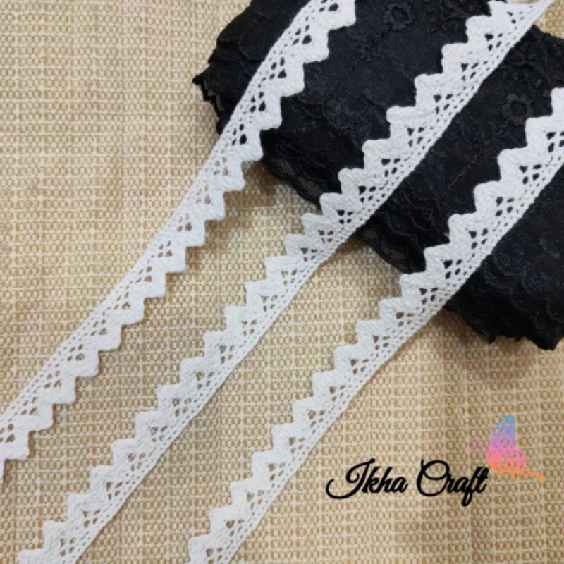 Renda Blaco 1,5cmPer Roll - Renda Kait - Renda Rajut
