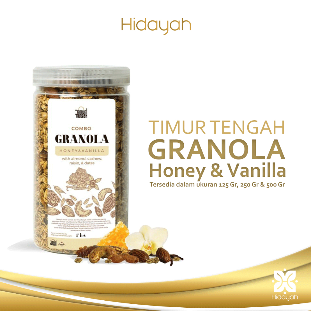 

Granola Vanilla 500 gr Premium Timur Tengah Sereal Makanan Sehat High Quality