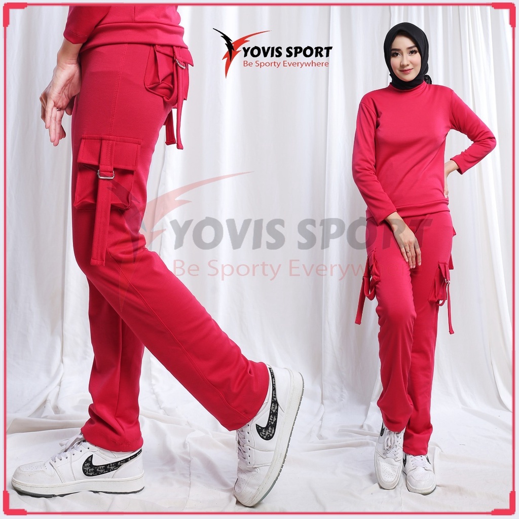 Celana Senam Cargo Wanita Yovis Sport.