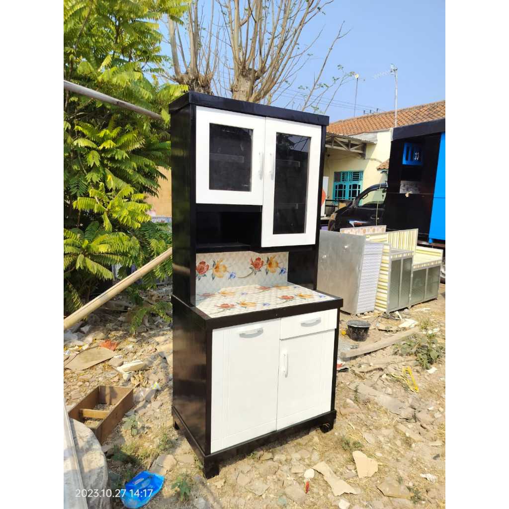 Lemari sayur 2 pintu triplek full kaca / Lemari piring triplek 2 pintu murah / Lemari sayur 2 pintu 