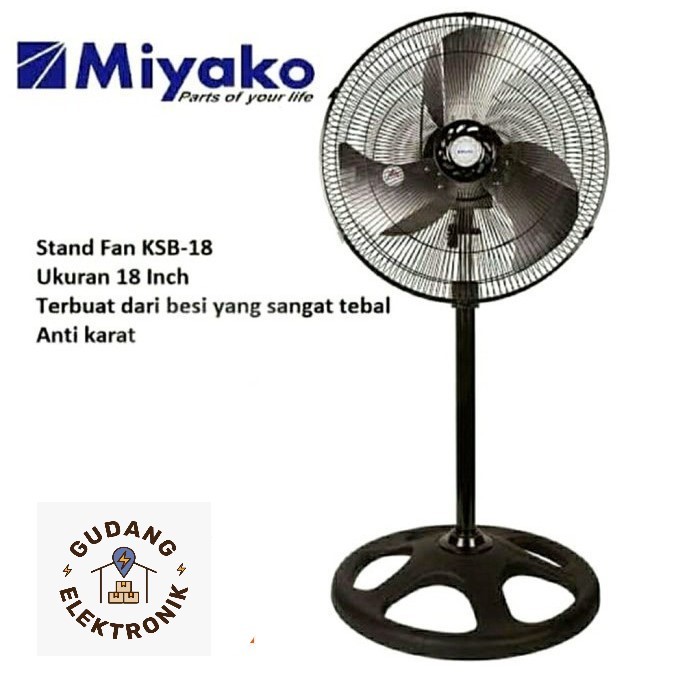 MIYAKO STAND FAN / KIPAS ANGIN KSB18 / KSB-18 / KSB 18 (18 INCH) GARANSI RESMI