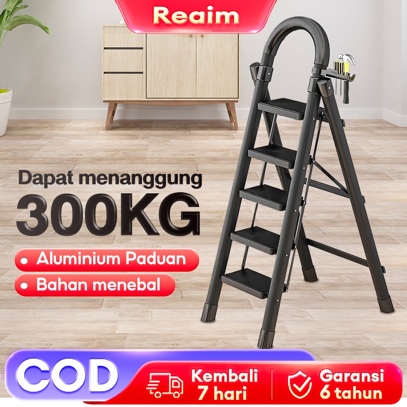 Tangga 34/5/ Step tangga lipat aluminium tangga lipat Multifungsi Lipat Tangga Besi Household Ladder Tangga Rumah minimalis Rumah  Reaim