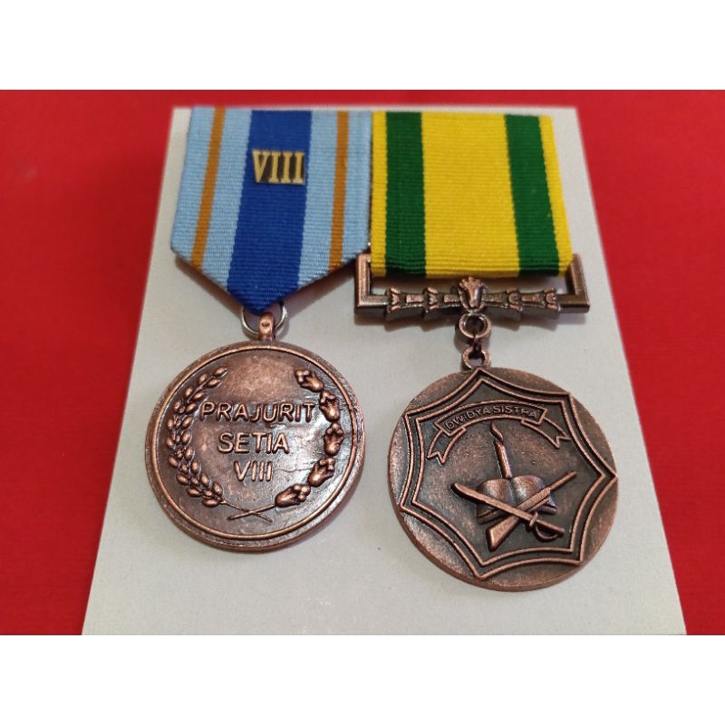SATYA LENCANA PDU/MEDALI TNI AD (8 + DWIJASISTA) 1 SET 2 MEDALI SIAP PAKAI