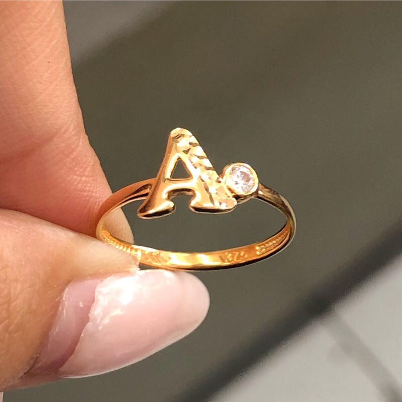 L1- CINCIN HURUF A 1.3GR KADAR 375 UKURAN 14