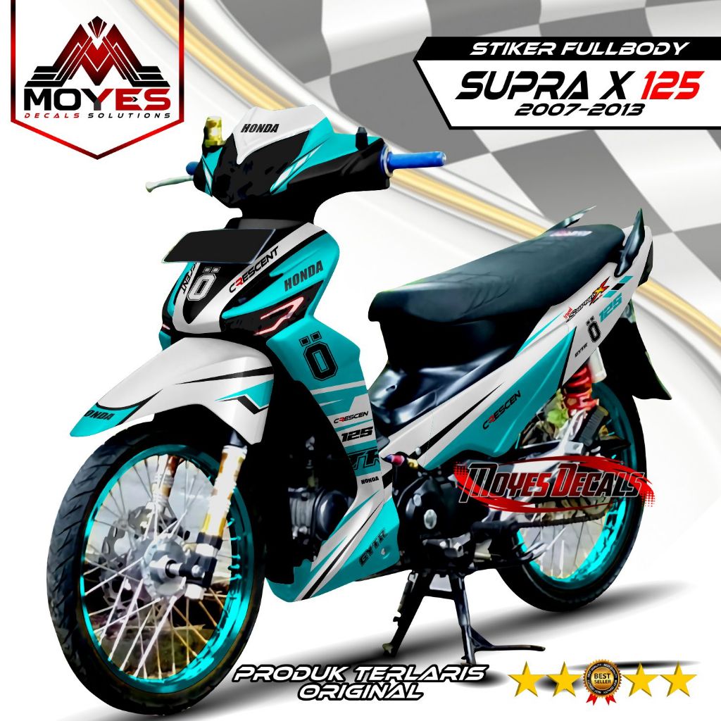 ⭐⭐⭐⭐⭐Decal Stiker Full Bodi Honda Supra x 125 2007-2012 Design Motiv V2 Ohlins