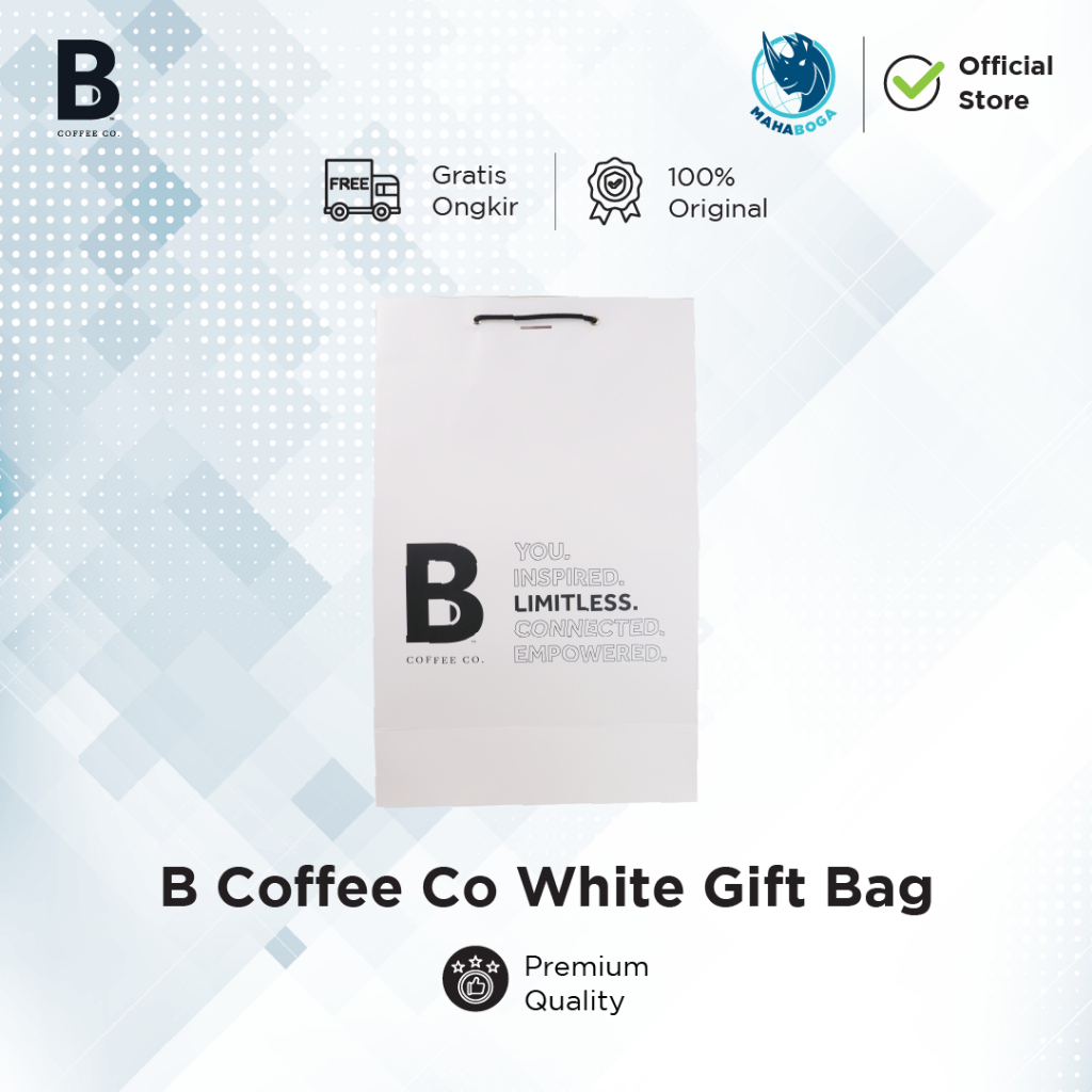 B COFFEE CO White Gift Bag