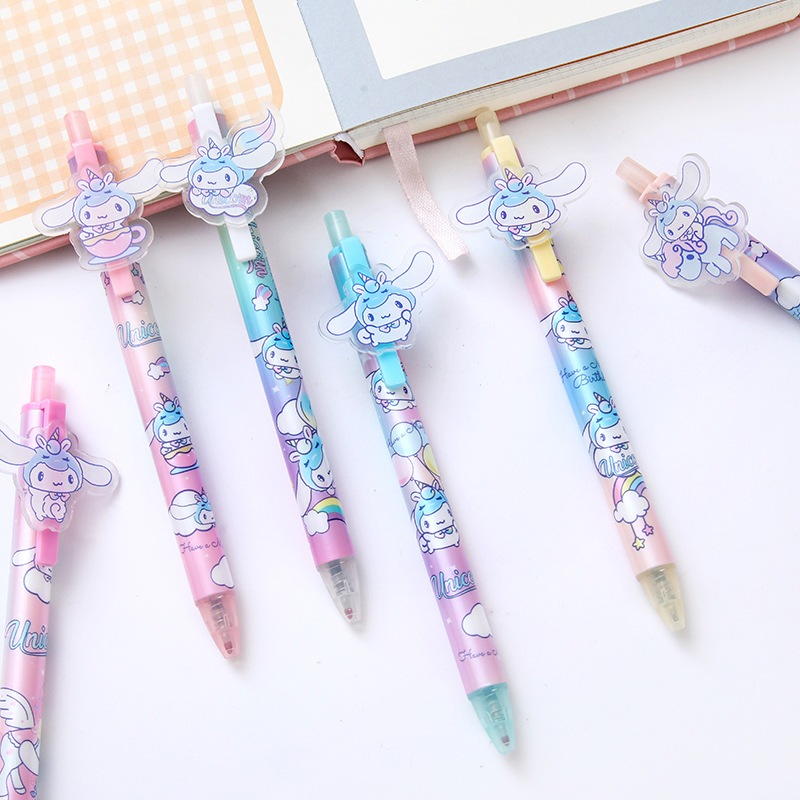 LUCKY CAT - PULPEN MIKA KARAKTER SANRIO CINNAMOROL UNICORN 0.5MM TINTA HITAM | ALAT TULIS SEKOLAH | 