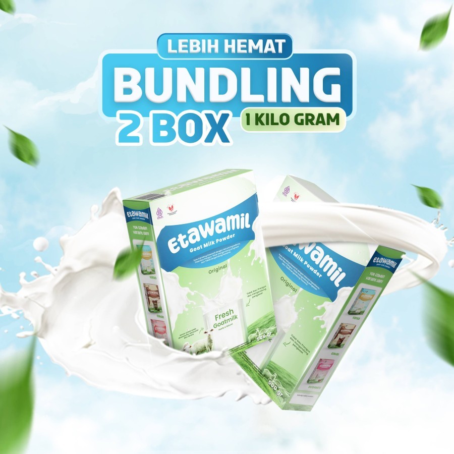 

2BOX/1KG ETAWAMIL ORI Susu Kambing Etawa Bubuk - Original Halal BPOM