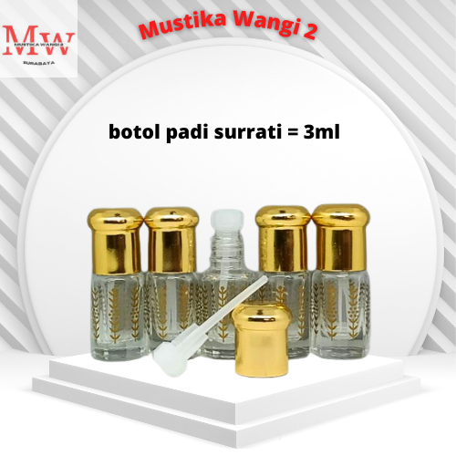 Botol Padi 3ML /Botol Tola surrati Motif Padi /Botol Stick Padi Printing PERLUSIN