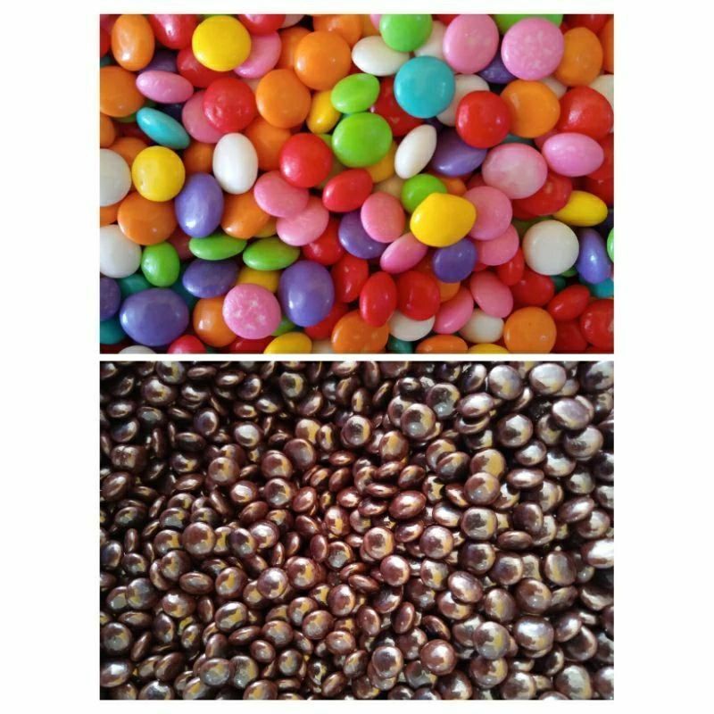 

Chocochips Setengah Lingkaran Cokelat Compound Butir Rainbow Coklat 50gr