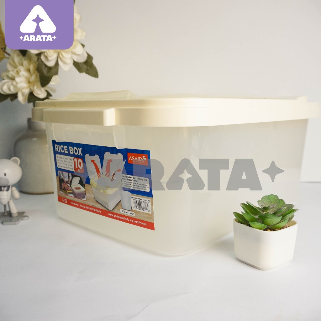 Tempat Beras Rice Box 10Kg/10Liter Asvita Kokoh Anti Kutu Beras