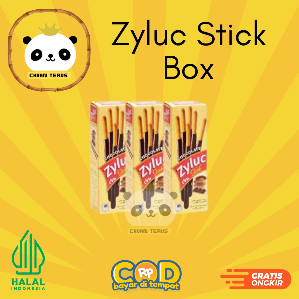 BISKITOP - Zyluc Stick Coklat Box 45g Biskuit Stick Kue Kering Stick Anak Dewasa Enak Renyah Coklat