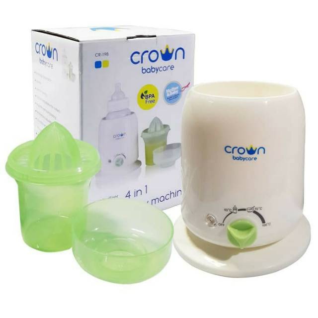 GARANSI 3 TAHUN Crown CR198 4IN1 Baby Machine Sterilizer Penghangat Pemanas Strelisasi Botol Dot Sus
