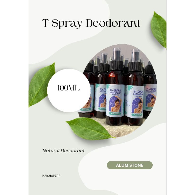 Deodorant Tawas Spray 100ml, T- Spray Deodorant, Natural Deodorant Spray