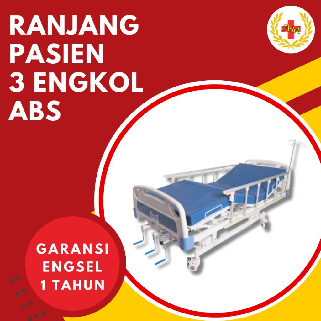 Ranjang Pasien 3 Engkol Bed Pasien 3 Crank ABS Ranjang Rumah Sakit