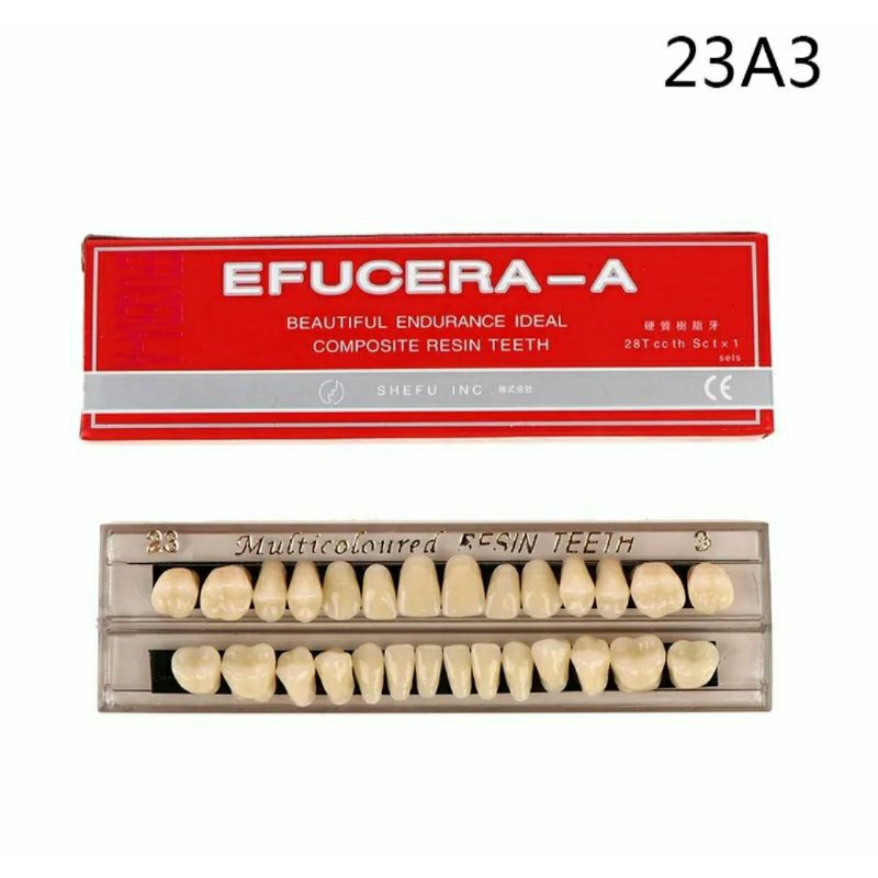 Gigi Palsu Acrylic Full Set Efucera grade A / Dental Resin teeth Gigi Palsu atas bawah / gigi Caiyu 