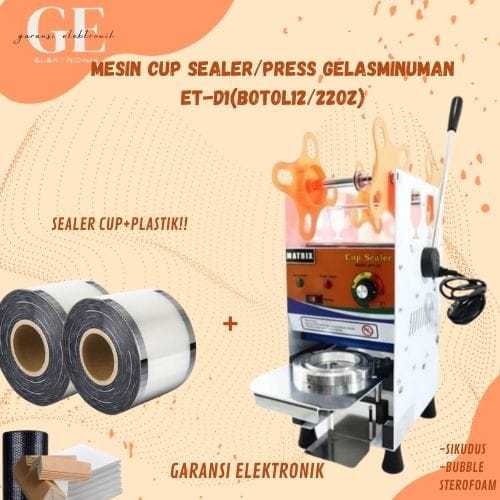 MESIN CUP SEALER/PRESS GELASMINUMAN ET-D1(BOTOL12/22OZ) PRESS PLASTIK TUTUP CUP AQUA MESIN PRESS PLA