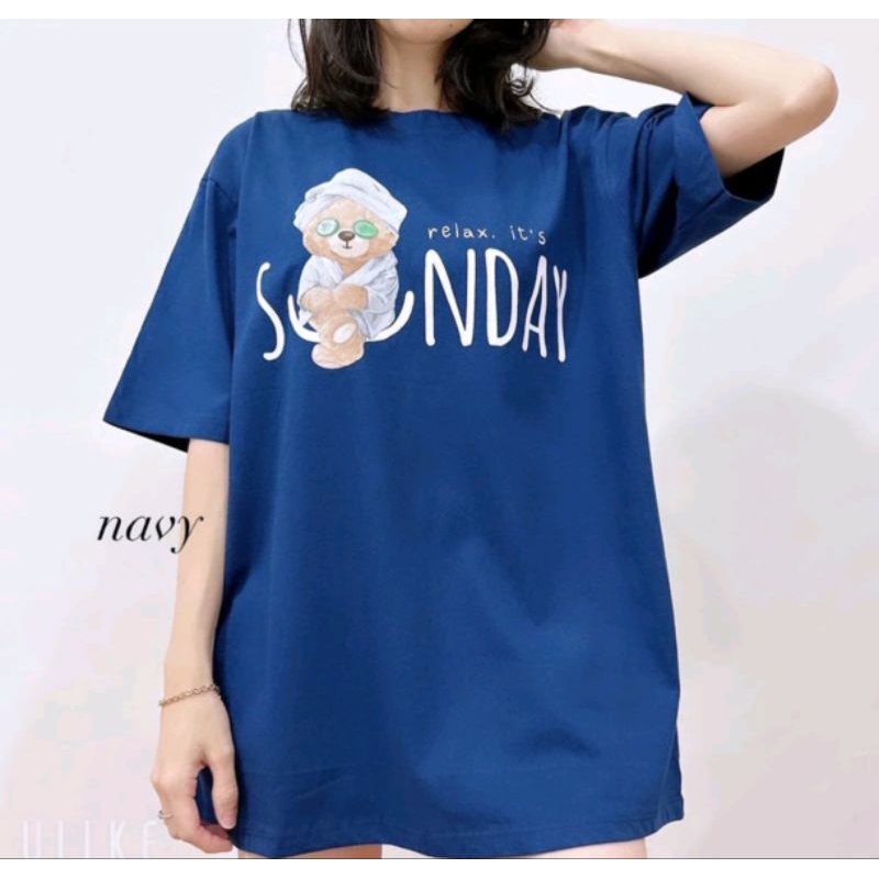 kaos oversize bear navy