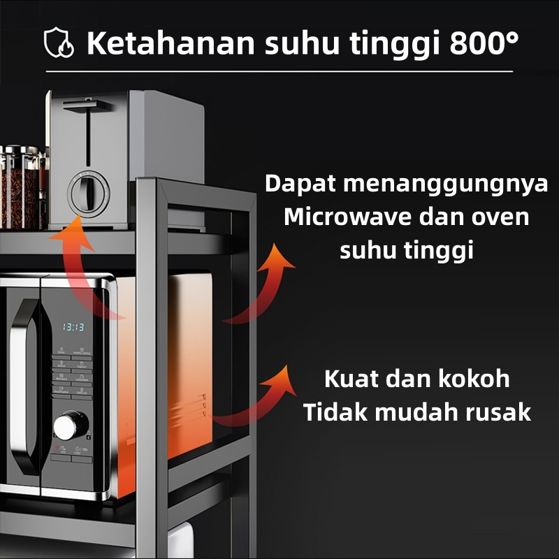 Ukuran yang Dapat Ditarik/Rak penyimpanan Microwave｜Rak Bumbu Dapur Portable｜Rak Microwave Serbaguna ｜Rak Dapur Multifungsi｜Rak Oven storage box Serbaguna