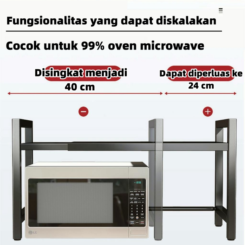 Ukuran yang Dapat Ditarik/Rak penyimpanan Microwave｜Rak Bumbu Dapur Portable｜Rak Microwave Serbaguna ｜Rak Dapur Multifungsi｜Rak Oven storage box Serbaguna