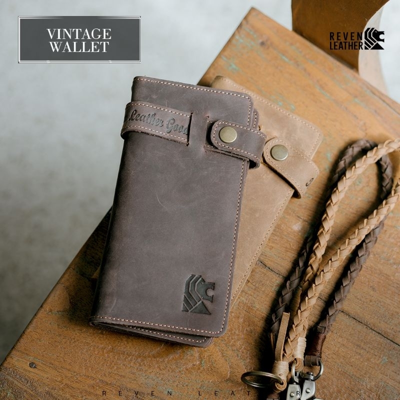 Dompet Panjang Pria Kulit Asli Reven Vintage Wallet