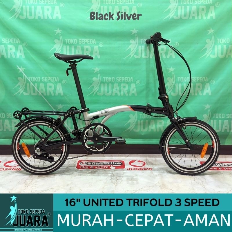 SEPEDA LIPAT UNITED TRIFOLD 3 SPEED FOLDING 16 INCH