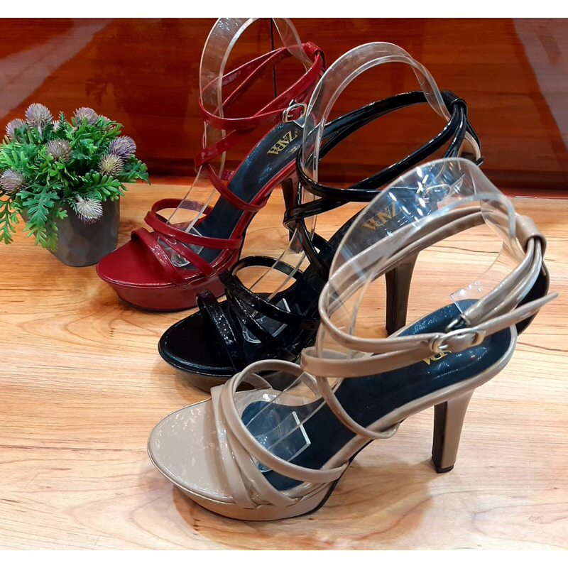 RN 12 ZARA HIGH HEELS TALI GLOSSY WANITA TINGGI 12cm